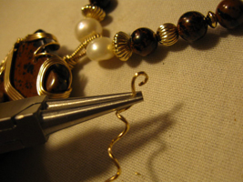 Joe Rushing's Obsidian Dangle Ladder Necklace - , Classic Wire Jewelry, Wire Wrapping, Wrapping, Wire Wrapping Jewelry, Coiling Gold Filled Wire